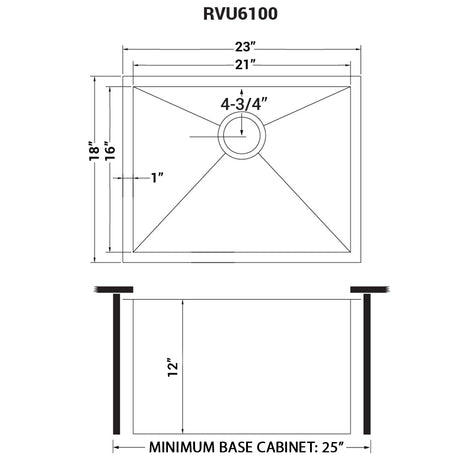 Deep Laundry Utility Sink Undermount 16 Gauge Stainless Steel - BUILDMYPLACE