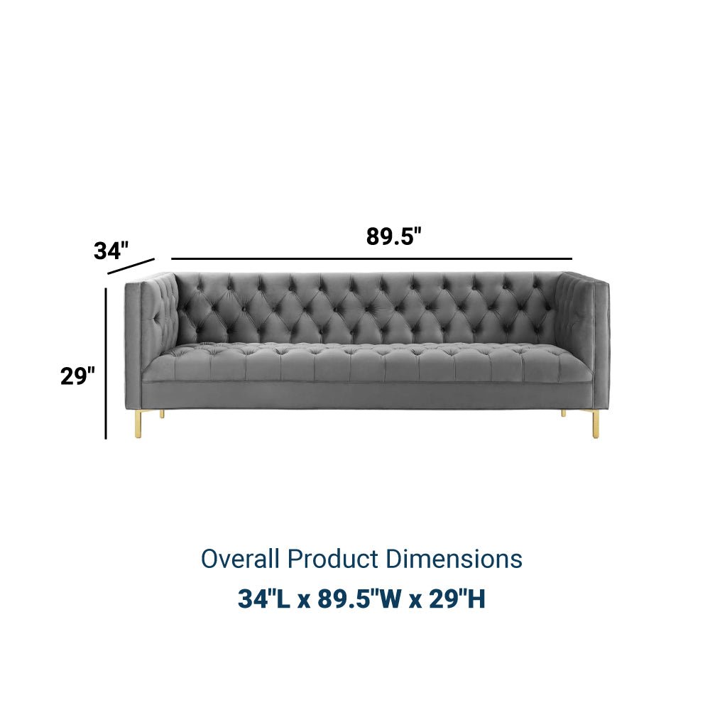 Delight Tufted Button Performance Velvet Sofa - BUILDMYPLACE