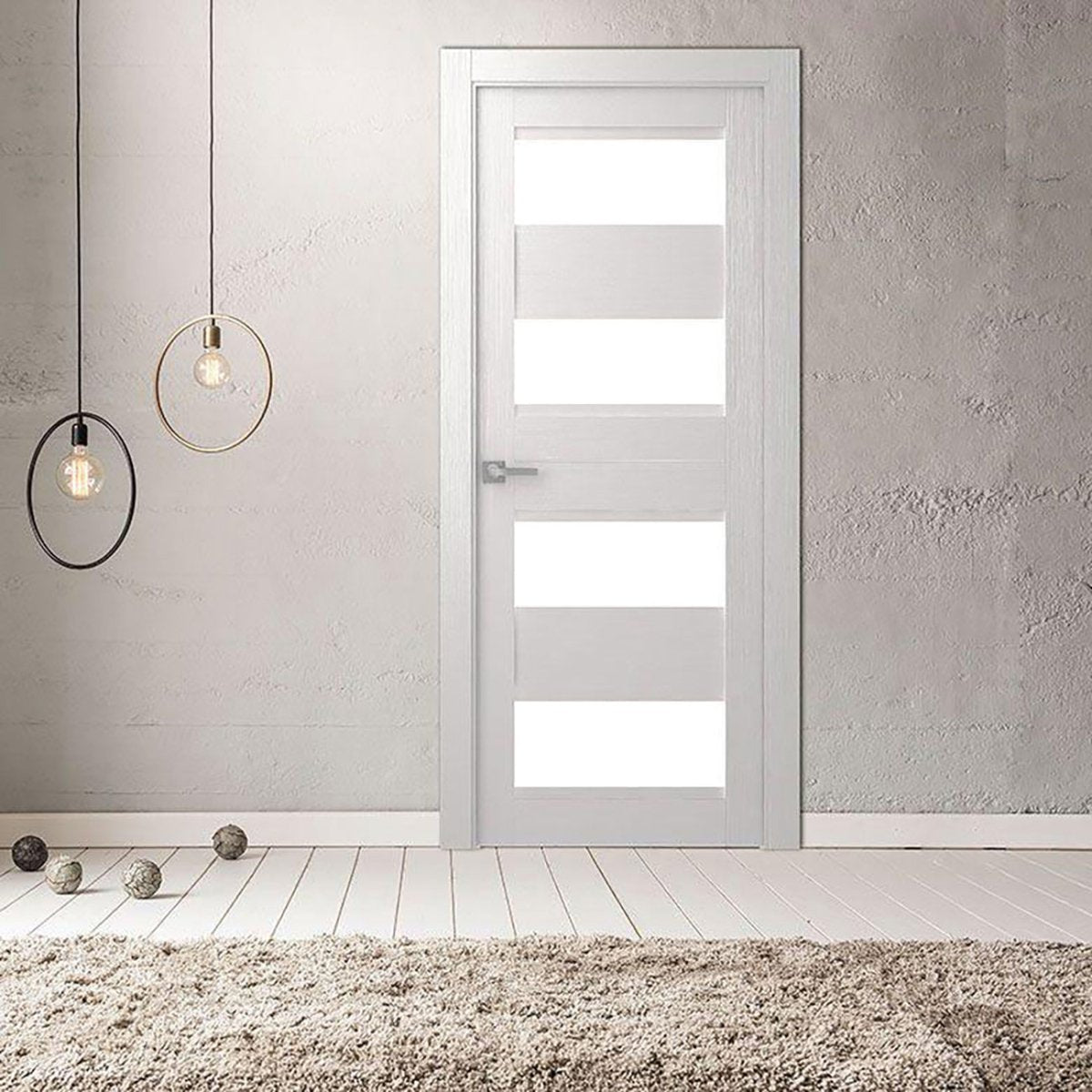 Della Interior Door in Bianco Noble Finish - BUILDMYPLACE