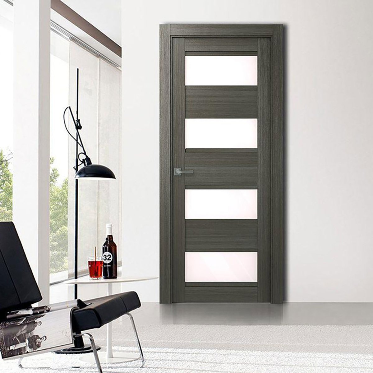 Della Interior Door in Gray Oak Finish - BUILDMYPLACE