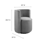 Della Performance Velvet Fabric Swivel Chair - BUILDMYPLACE