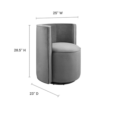 Della Performance Velvet Fabric Swivel Chair - BUILDMYPLACE