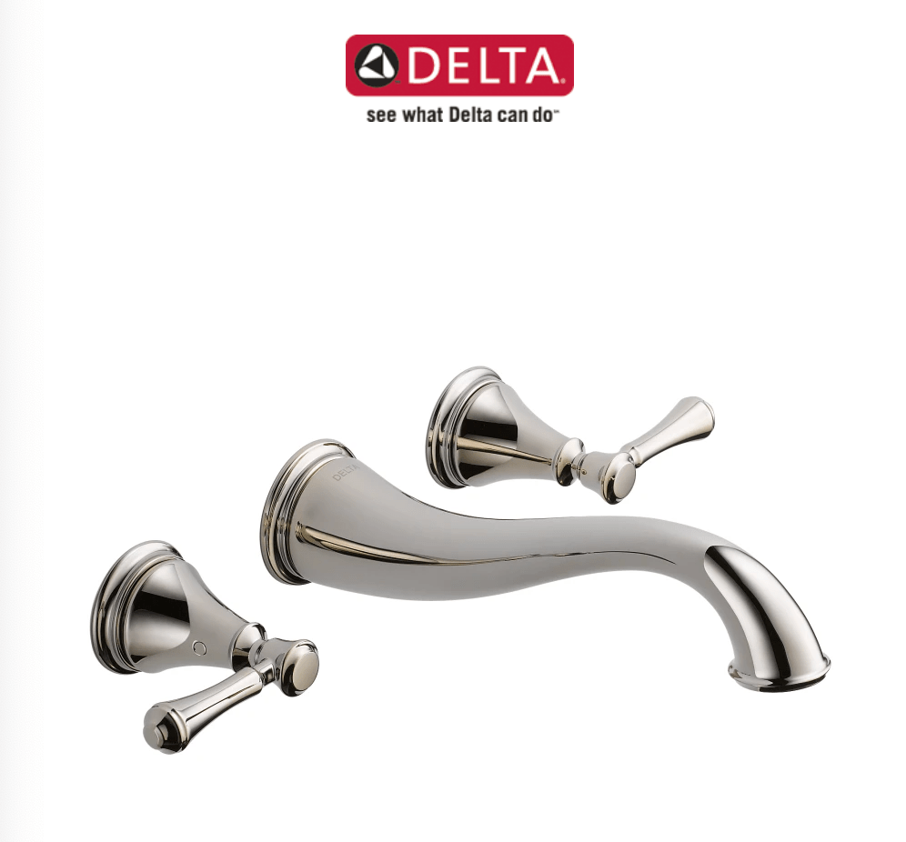 Delta Cassidy Wall Mounted Bathroom Faucet - Less Rough - In Valve and Drain Assembly - Includes Lifetime Warranty - BUILDMYPLACE