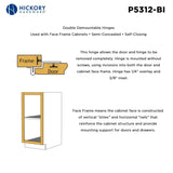 Demountable Hinge Double 3/8 Inch Inset 1/4 Inch Overlay (2 Hinges/Per Pack) - Hickory Hardware - BUILDMYPLACE