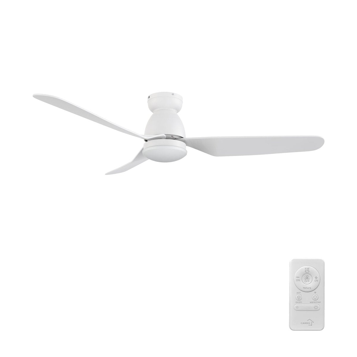 DENVER 52 inch 3 - Blade Flush Mount Smart Ceiling Fan with LED Light With Remote - LEDMyPlace