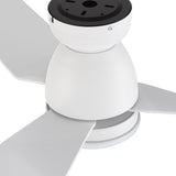 DENVER 52 inch 3 - Blade Flush Mount Smart Ceiling Fan with LED Light With Remote - LEDMyPlace