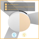 DENVER 52 inch 3 - Blade Flush Mount Smart Ceiling Fan with LED Light With Remote - LEDMyPlace