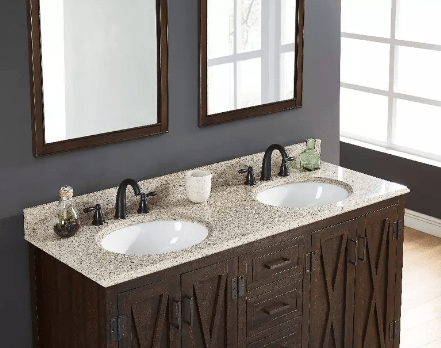 Desert gold granite Oval Bathroom Vanity Sink Top - BUILDMYPLACE