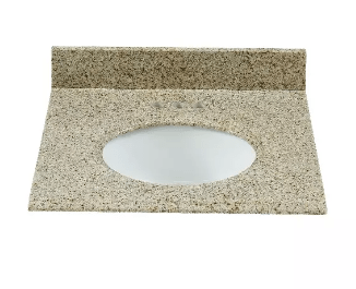 Desert gold granite Oval Bathroom Vanity Sink Top - BUILDMYPLACE