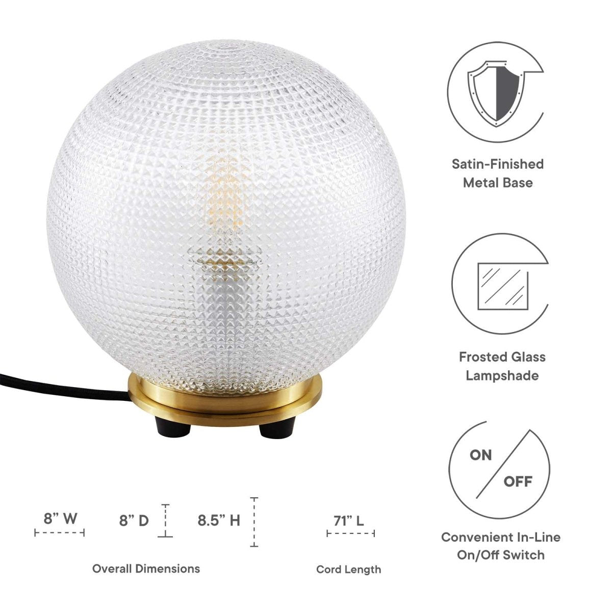 Destiny Glass and Metal Table Lamp - BUILDMYPLACE