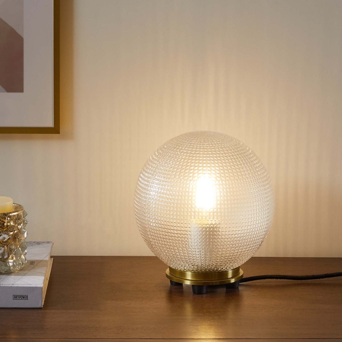 Destiny Glass and Metal Table Lamp - BUILDMYPLACE