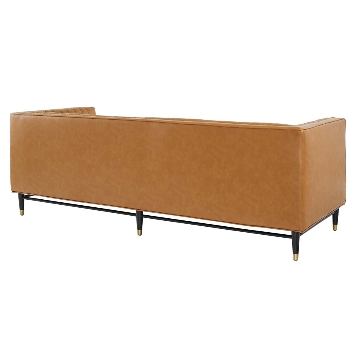 Devote Channel Tufted Vegan Leather Sofa - BUILDMYPLACE