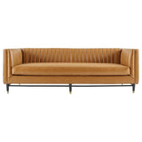 Devote Channel Tufted Vegan Leather Sofa - BUILDMYPLACE