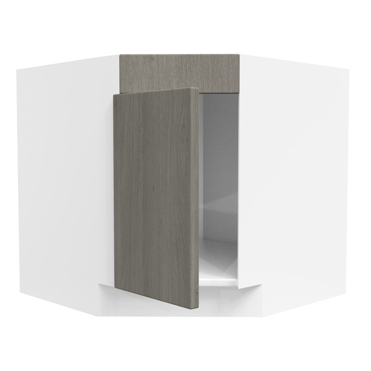 Diagonal Corner Sink Base Cabinet| Matrix Silver | 36"W x 34.5"H x 24"D - BUILDMYPLACE