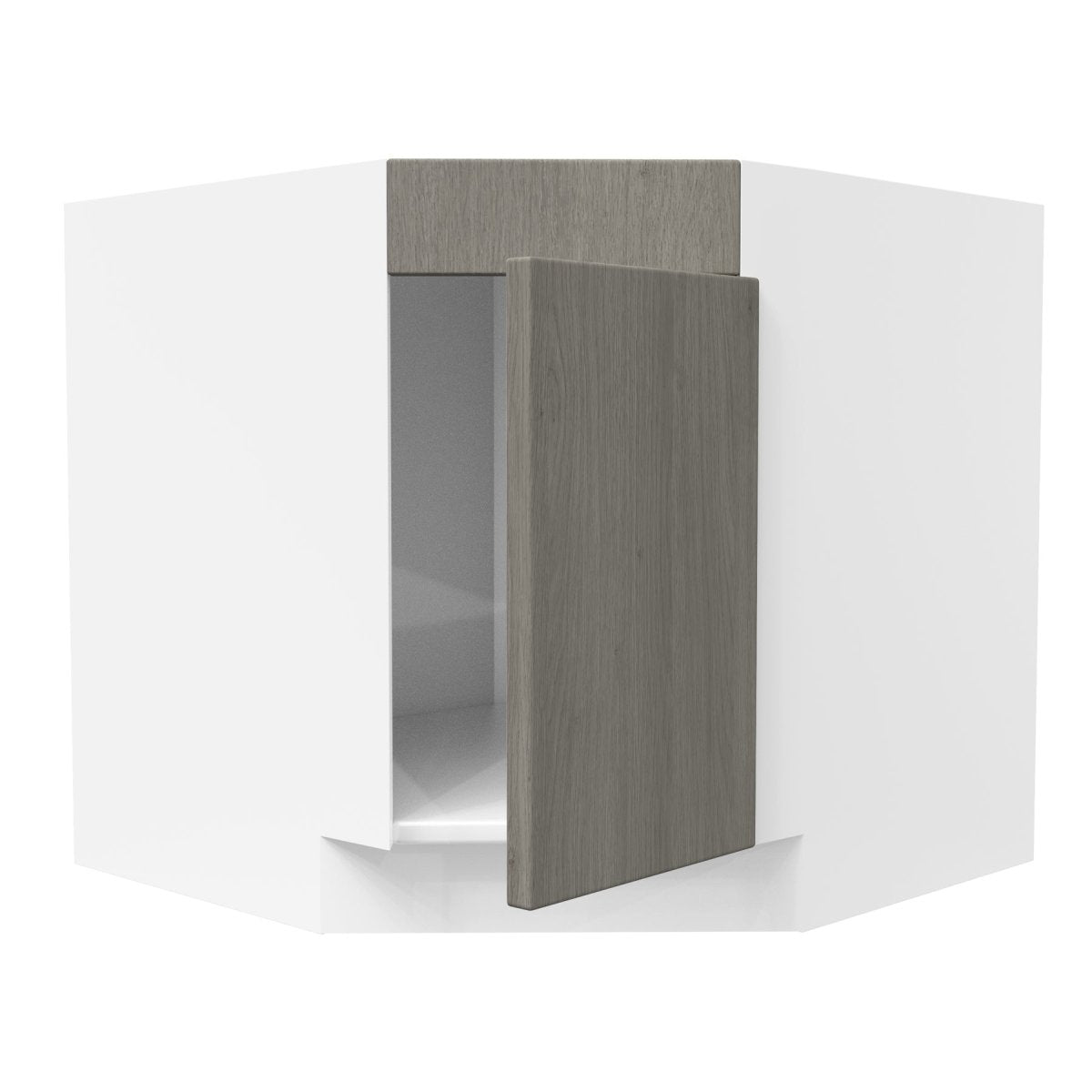 Diagonal Corner Sink Base Cabinet| Matrix Silver | 36"W x 34.5"H x 24"D - BUILDMYPLACE