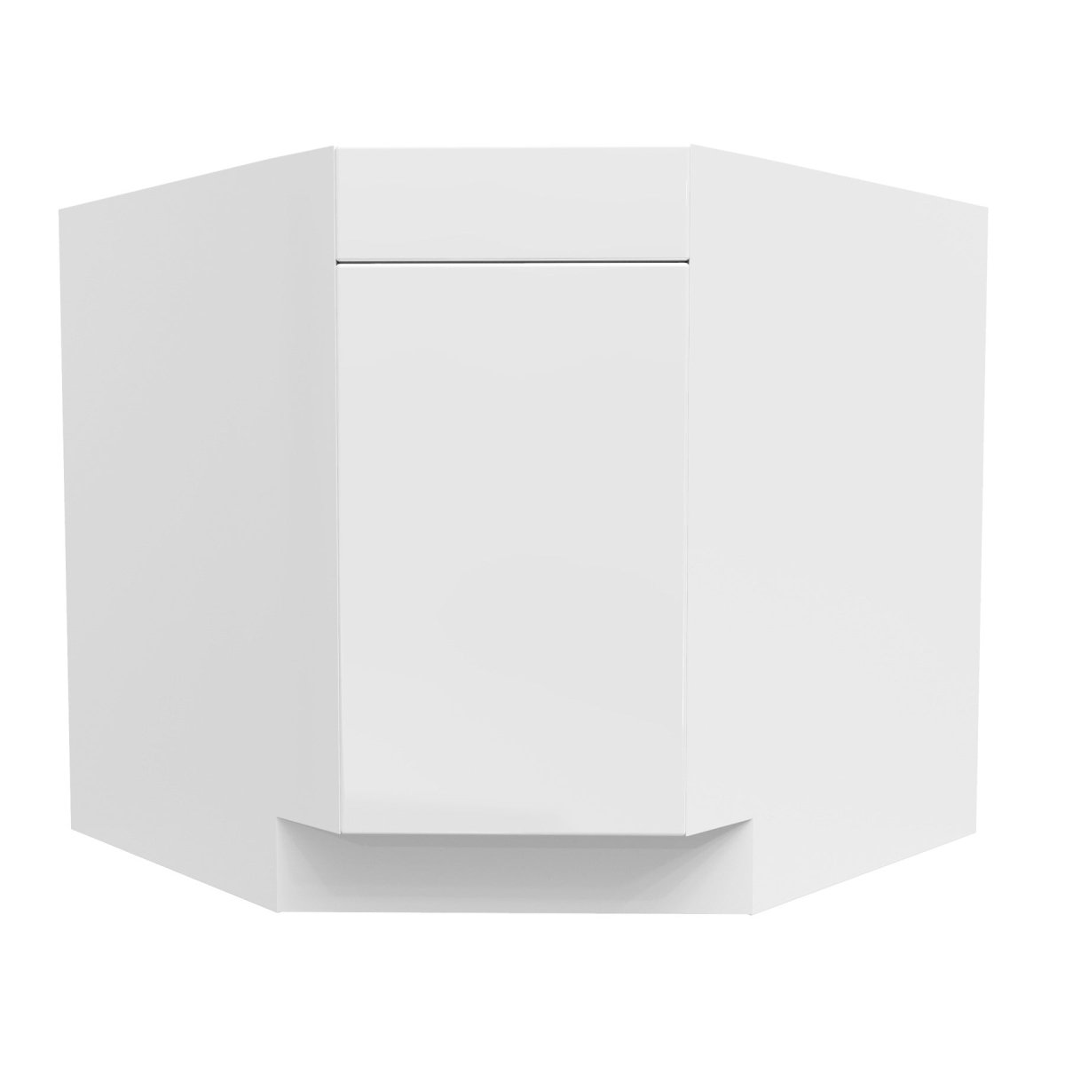 Diagonal Corner Sink Base Cabinet | Milano White | 36"W x 34.5"H x 24"D - BUILDMYPLACE