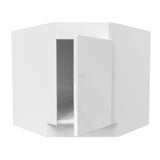 Diagonal Corner Sink Base Cabinet | Milano White | 36"W x 34.5"H x 24"D - BUILDMYPLACE