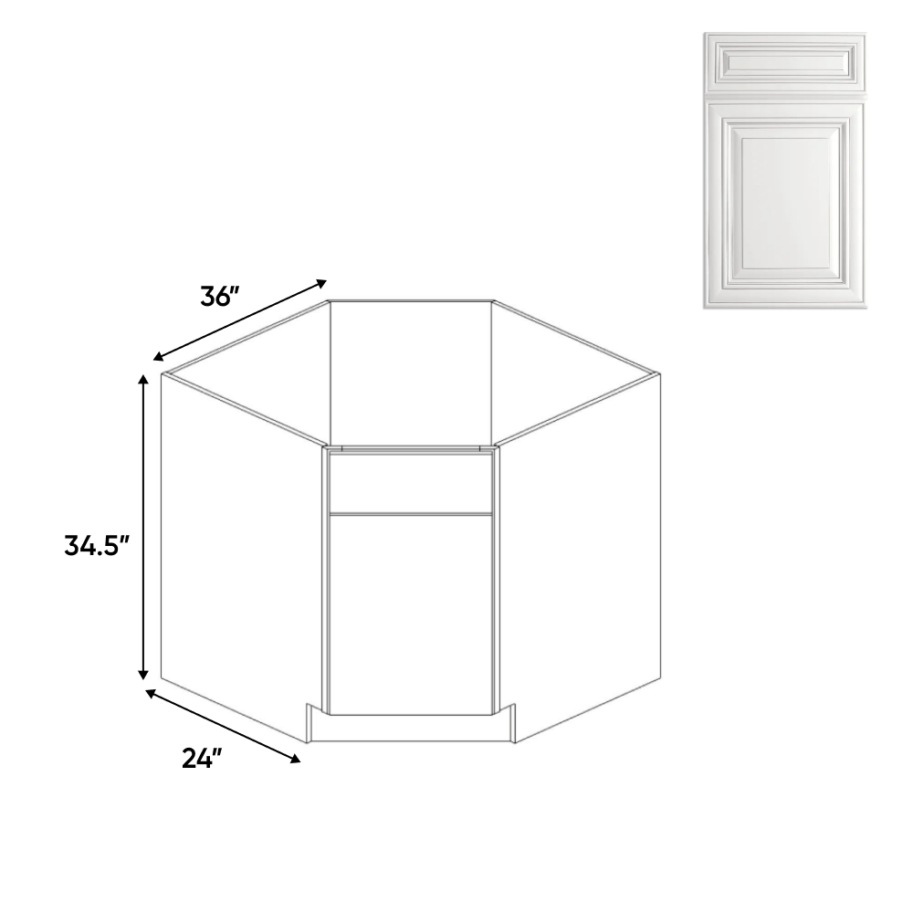 Diagonal Corner - Sink Base Cabinets - 36 in W x 34.5 in H x 24 in D - AO - BUILDMYPLACE