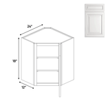 Diagonal Corner Wall Cabinets - 18 in H x 24 in W x 24 in D - AO - Pre Assembled - BUILDMYPLACE