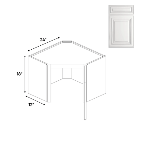 Diagonal Corner Wall Cabinets - 18G in H x 24 in W x 24 in D - AO - Pre Assembled - BUILDMYPLACE