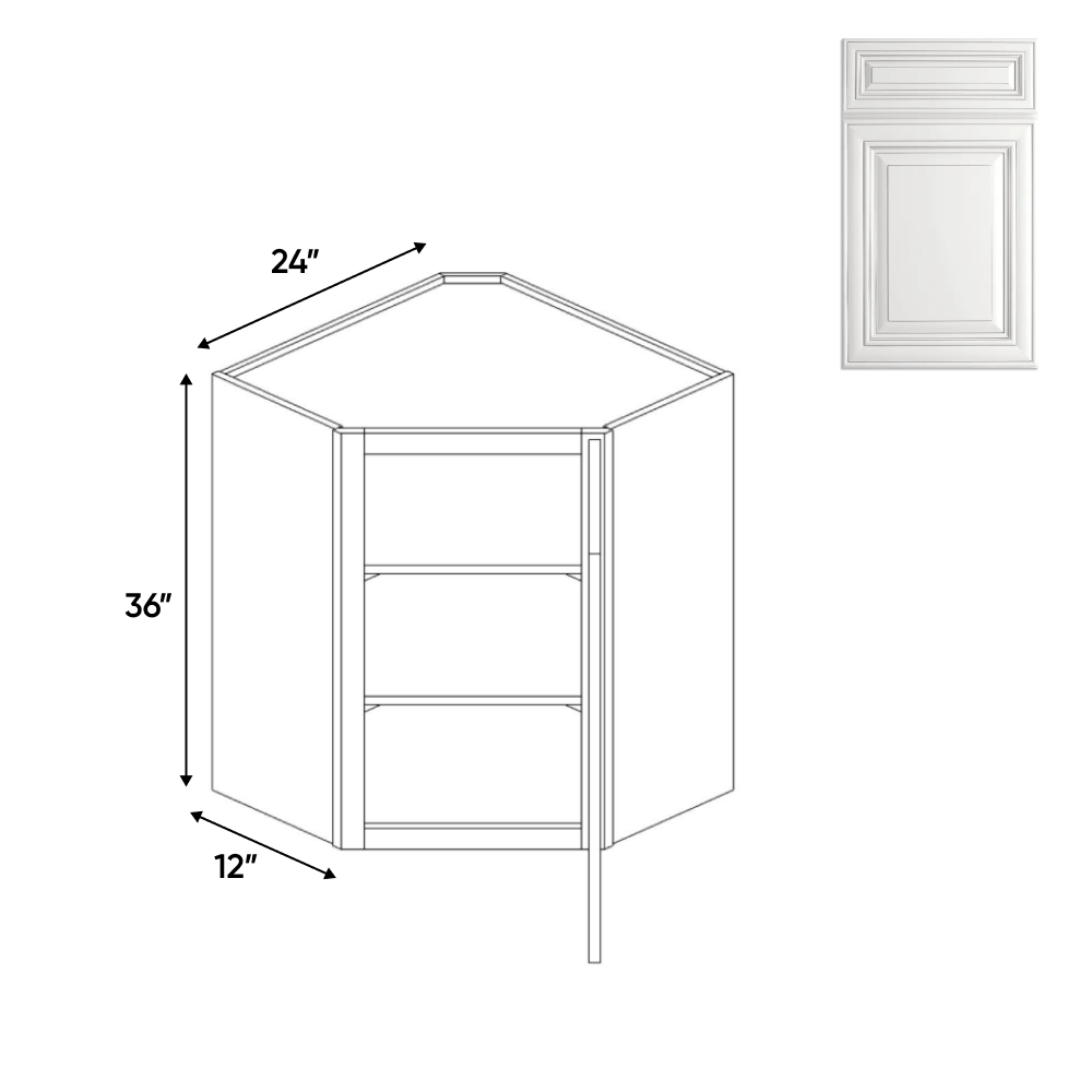 Diagonal Corner Wall Cabinets - 36 in H x 24 in W x 24 in D - AO - Pre Assembled - BUILDMYPLACE