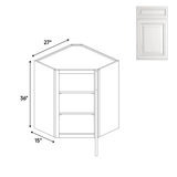 Diagonal Corner Wall Cabinets - 36 in H x 27 in W x 15 in D - AO - Pre Assembled - BUILDMYPLACE