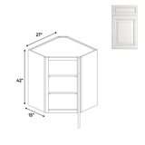 Diagonal Corner Wall Cabinets - 42 in H x 27 in W x 15 in D - AO - Pre Assembled - BUILDMYPLACE