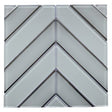 Diamond Pattern Chevron Glass Mosaic With Metallic Edge 12" X 12" X 6 mm - BUILDMYPLACE