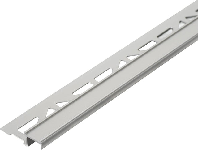 DIAMONDSTEP Stair nosing profile - 7/16 in. H x 5/8 in. W - Silver - Aluminum - anti slip safety without insert - BUILDMYPLACE