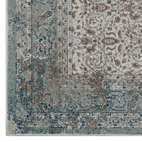 Dilys Distressed Vintage Floral Lattice Area Rug - BUILDMYPLACE