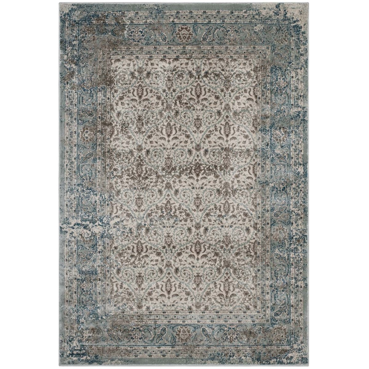 Dilys Distressed Vintage Floral Lattice Area Rug - BUILDMYPLACE