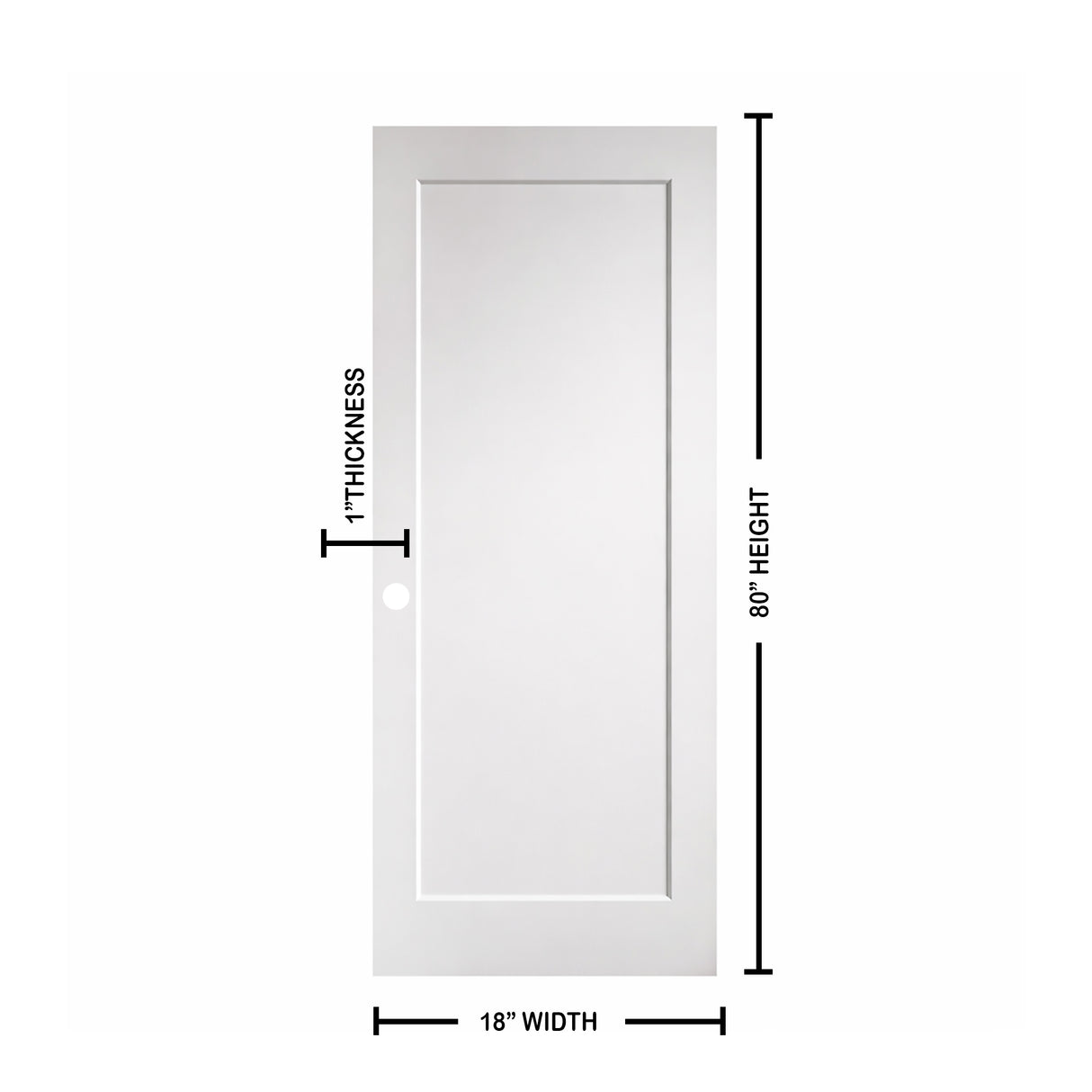 Ivanees 1-Panel Hollow Core Molded Shaker Door Slab - Madison 80 Inch Height