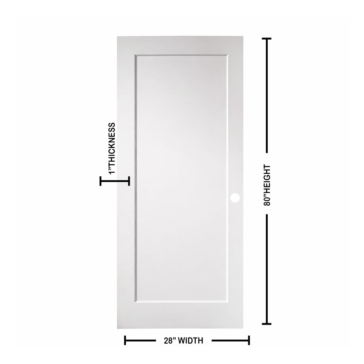 Ivanees 1-Panel Hollow Core Molded Shaker Door Slab - Madison 80 Inch Height