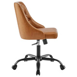 Distinct Tufted Swivel Vegan Leather Office Chair - BUILDMYPLACE