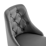 Distinct Tufted Swivel Vegan Leather Office Chair - BUILDMYPLACE