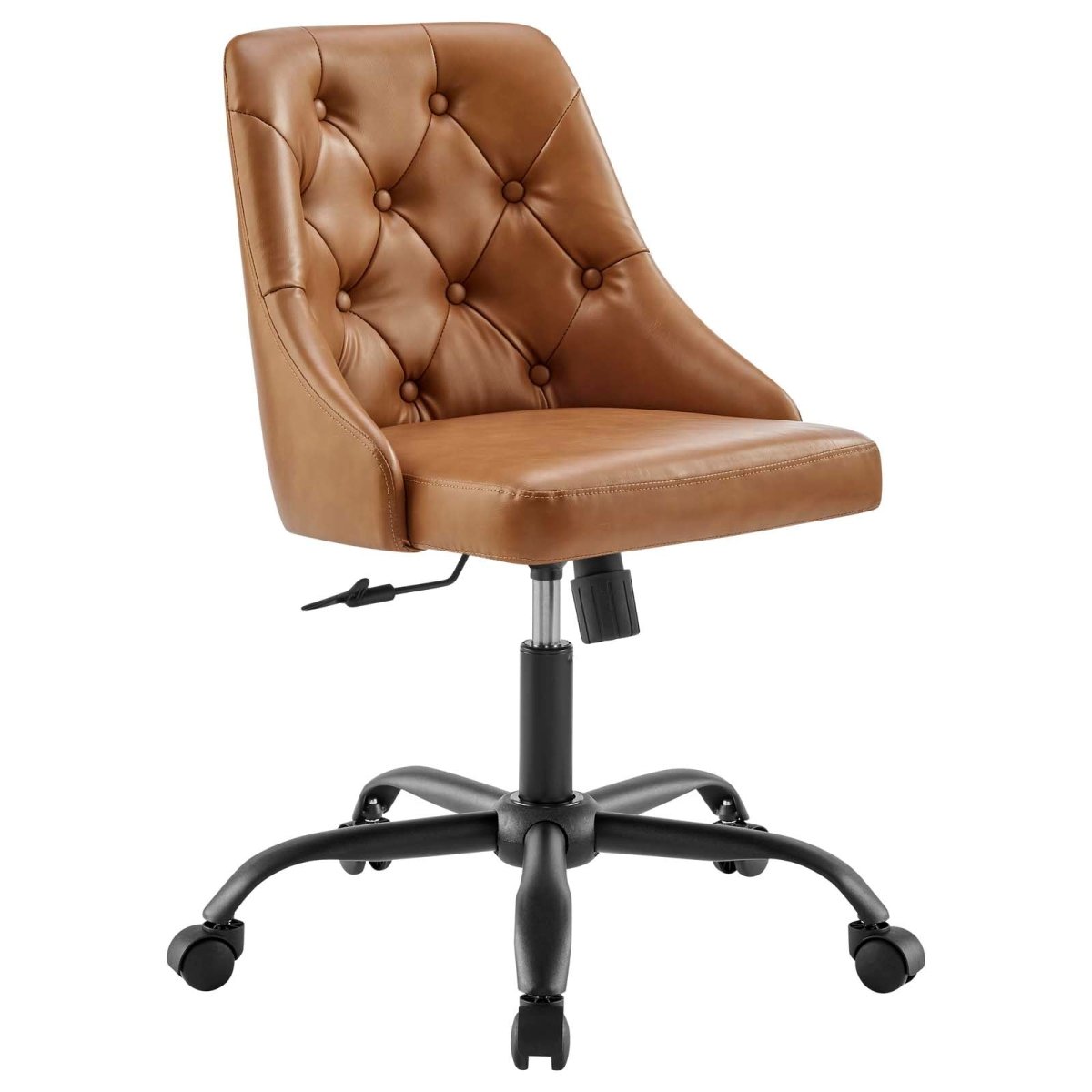 Distinct Tufted Swivel Vegan Leather Office Chair - BUILDMYPLACE