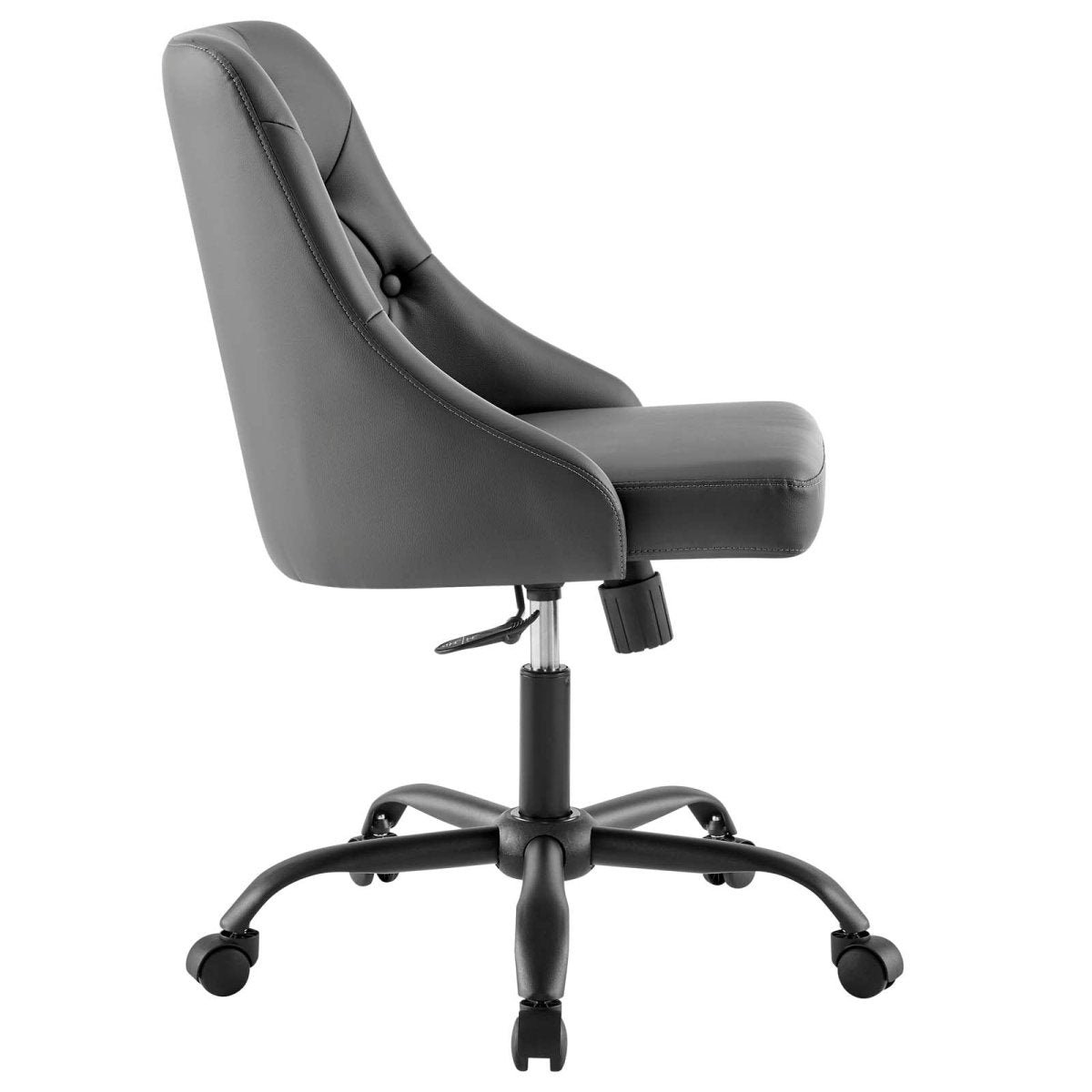 Distinct Tufted Swivel Vegan Leather Office Chair - BUILDMYPLACE