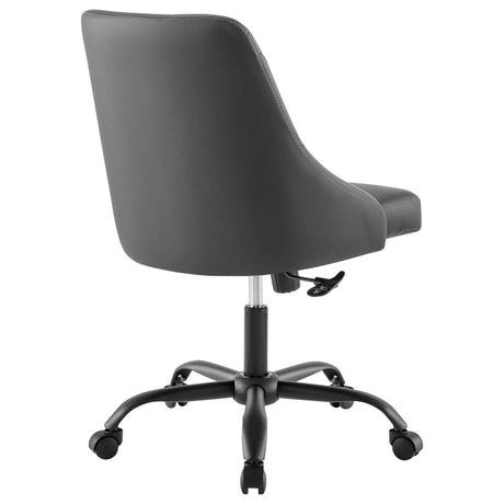 Distinct Tufted Swivel Vegan Leather Office Chair - BUILDMYPLACE