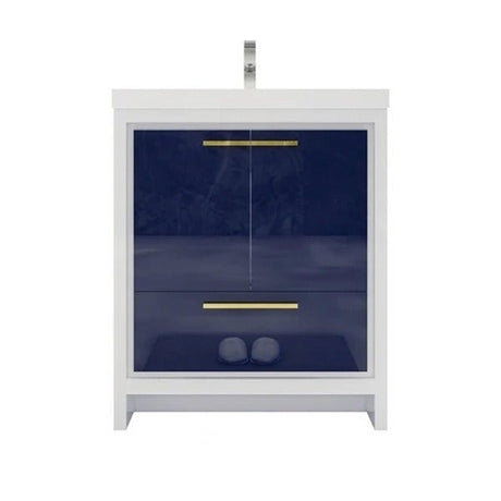 Divine Freestanding Bathroom Vanity With Acrylic Sink, Soft Closing Doors & Drawers - BUILDMYPLACE