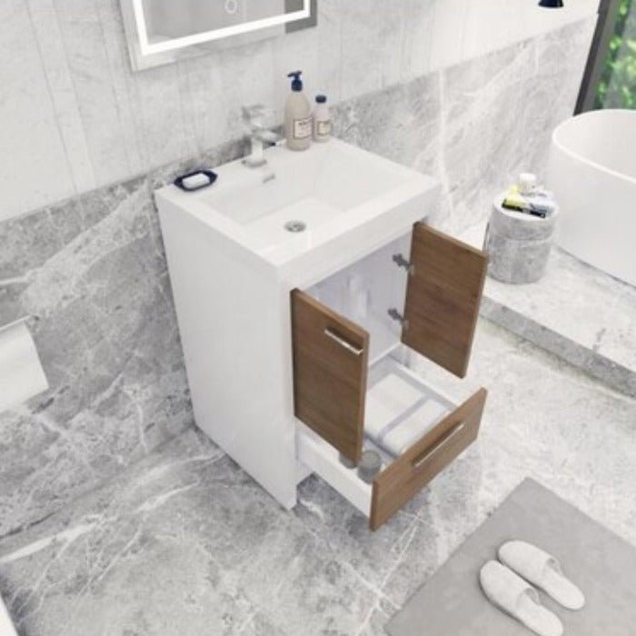 Divine Freestanding Bathroom Vanity With Acrylic Sink, Soft Closing Doors & Drawers - BUILDMYPLACE