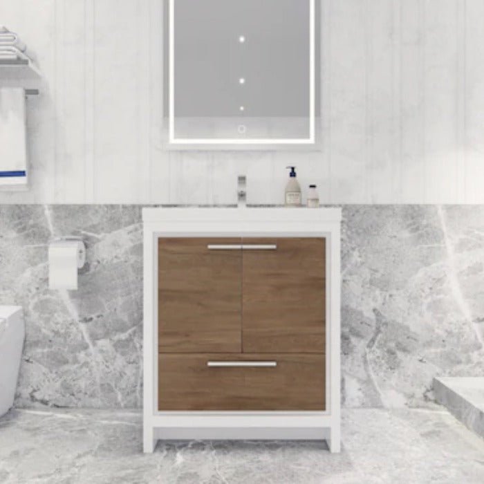 Divine Freestanding Bathroom Vanity With Acrylic Sink, Soft Closing Doors & Drawers - BUILDMYPLACE