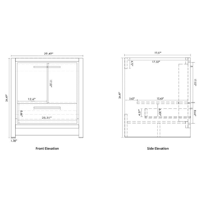 Divine Freestanding Bathroom Vanity With Acrylic Sink, Soft Closing Doors & Drawers - BUILDMYPLACE