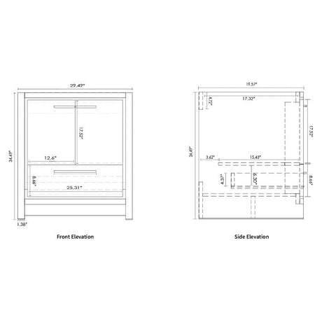 Divine Freestanding Bathroom Vanity With Acrylic Sink, Soft Closing Doors & Drawers - BUILDMYPLACE