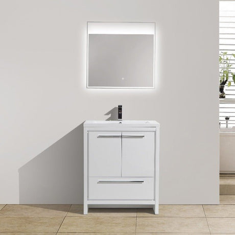 Divine Freestanding Bathroom Vanity With Acrylic Sink, Soft Closing Doors & Drawers - BUILDMYPLACE