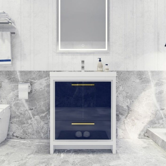 Divine Freestanding Bathroom Vanity With Acrylic Sink, Soft Closing Doors & Drawers - BUILDMYPLACE