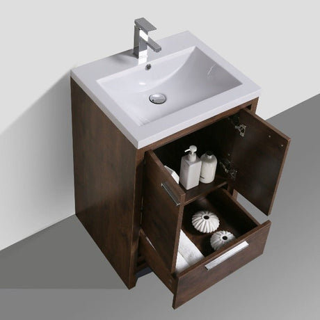 Divine Freestanding Bathroom Vanity With Acrylic Sink, Soft Closing Doors & Drawers - BUILDMYPLACE