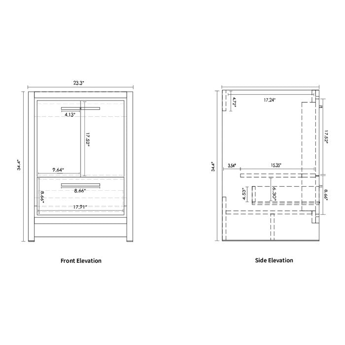 Divine Freestanding Bathroom Vanity With Acrylic Sink, Soft Closing Doors & Drawers - BUILDMYPLACE