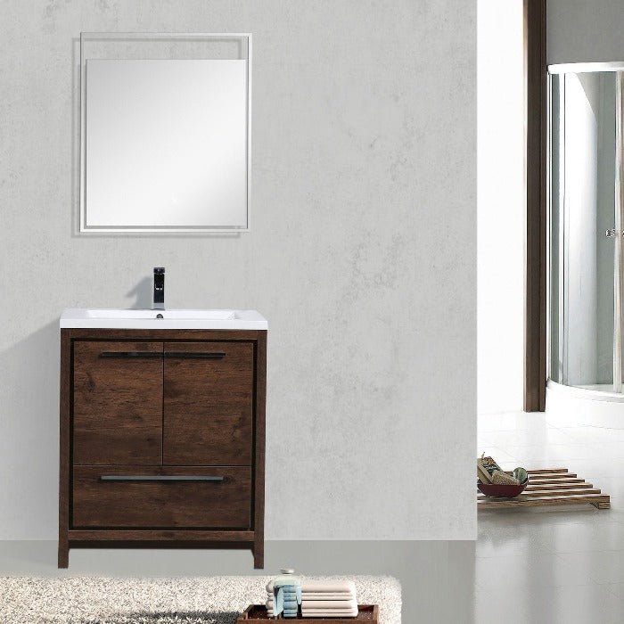 Divine Freestanding Bathroom Vanity With Acrylic Sink, Soft Closing Doors & Drawers - BUILDMYPLACE