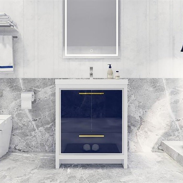 Divine Freestanding Bathroom Vanity With Acrylic Sink, Soft Closing Doors & Drawers - BUILDMYPLACE