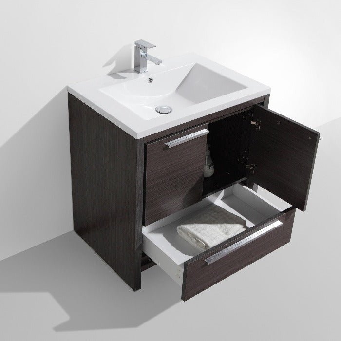 Divine Freestanding Bathroom Vanity With Acrylic Sink, Soft Closing Doors & Drawers - BUILDMYPLACE